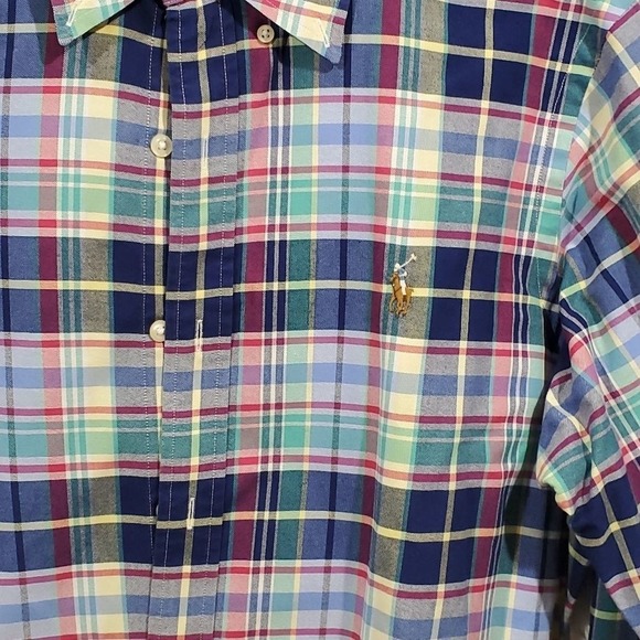 Ralph Lauren plaid striped button down dress shirt men's size large - Picture 6 of 7
